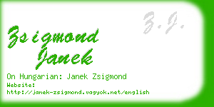 zsigmond janek business card